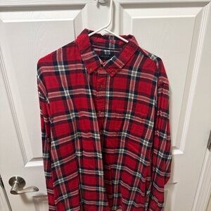 Aeropostale Red and Blue Plaid Men's Shirt